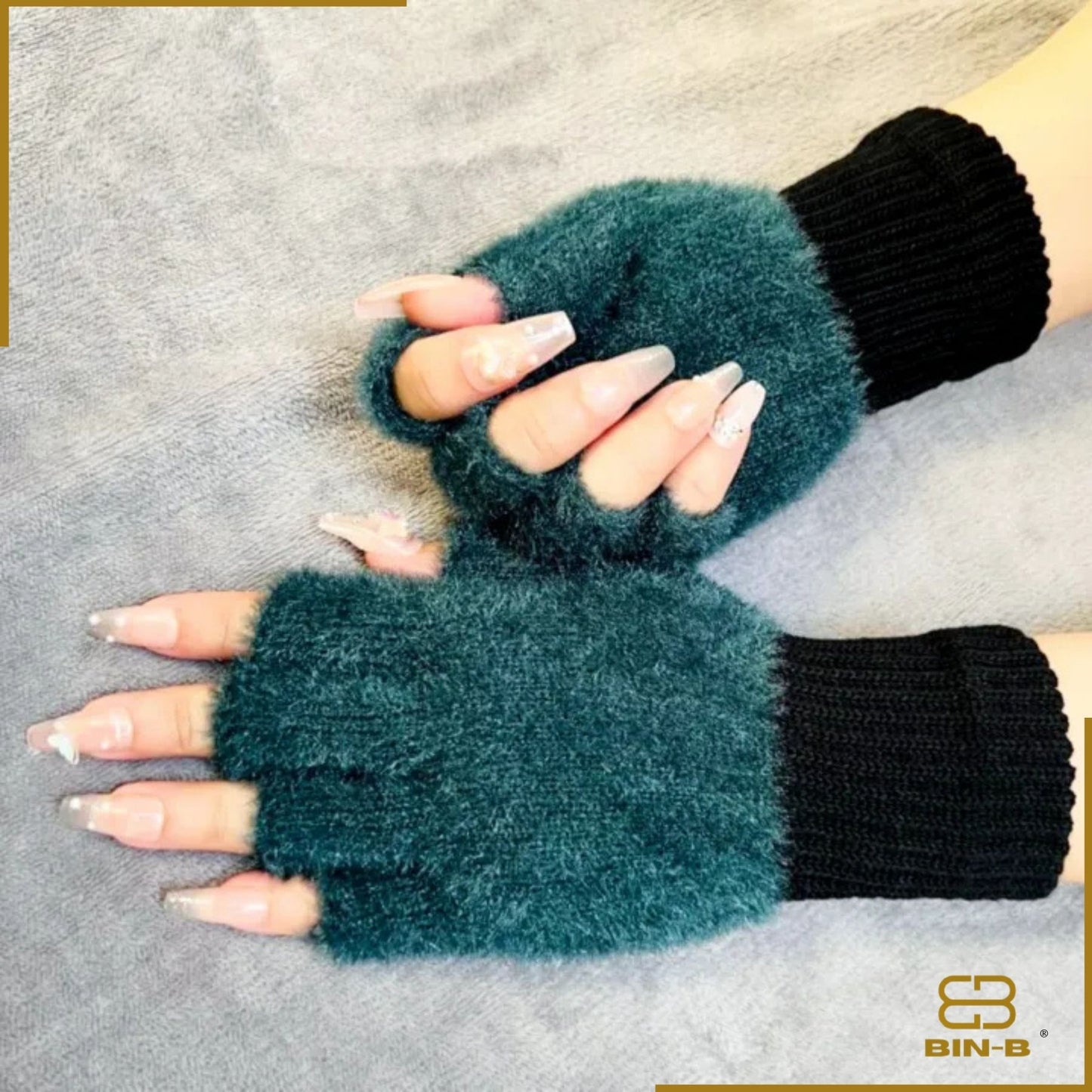 Half Finger Gloves for Girls, Plush Fingerless Gloves in Multicolor | Good Quality & Warm Material