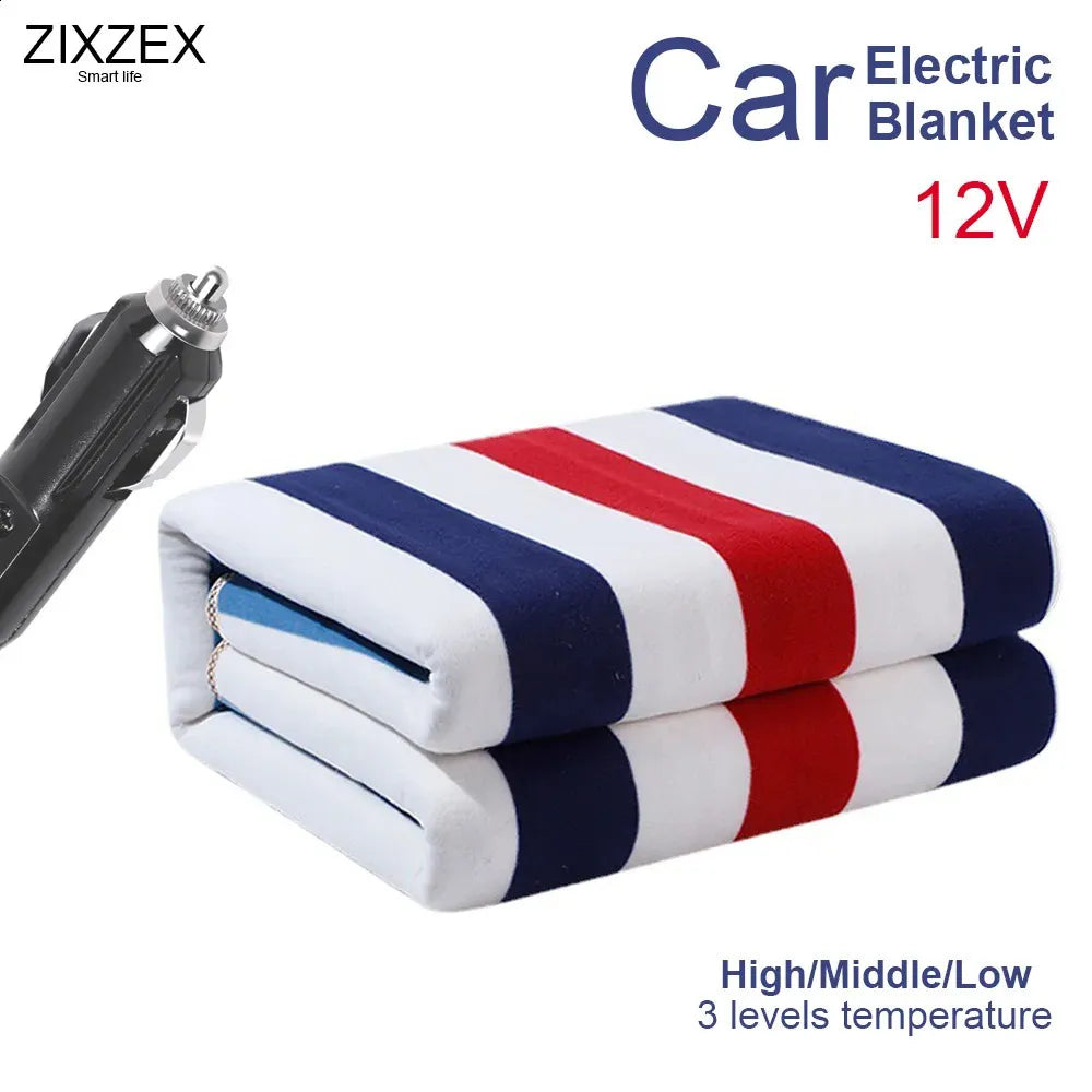 12V Car Electric Blanket - Portable Heated Blanket for Car, Truck, SUV - Double Sizes 120x150cm - Warm Travel Blanket