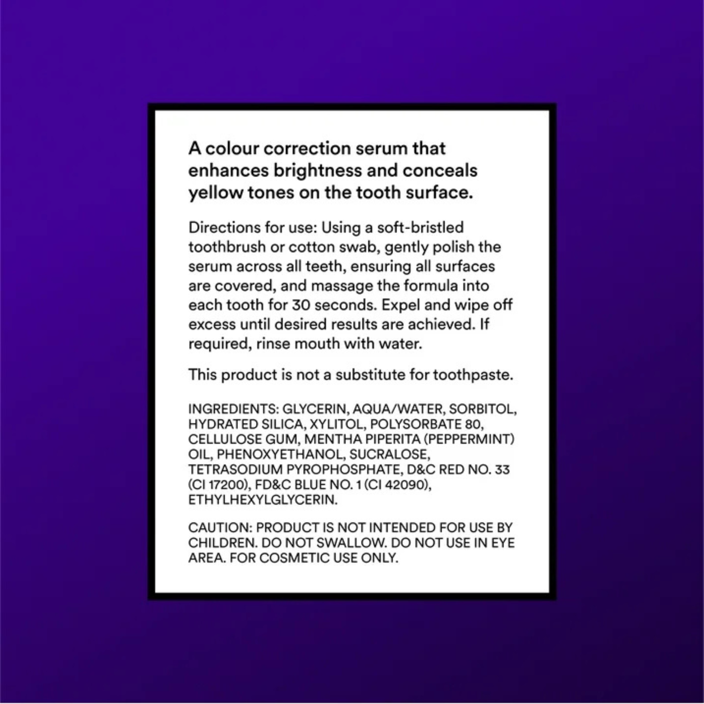 Hismile V34 Colour Corrector Serum – Advanced Teeth Whitening Purple Toner – Instant Colour Correcting Formula for Brighter, Whiter Smile – Enamel-Safe Tooth Brightening Booster for Daily Use