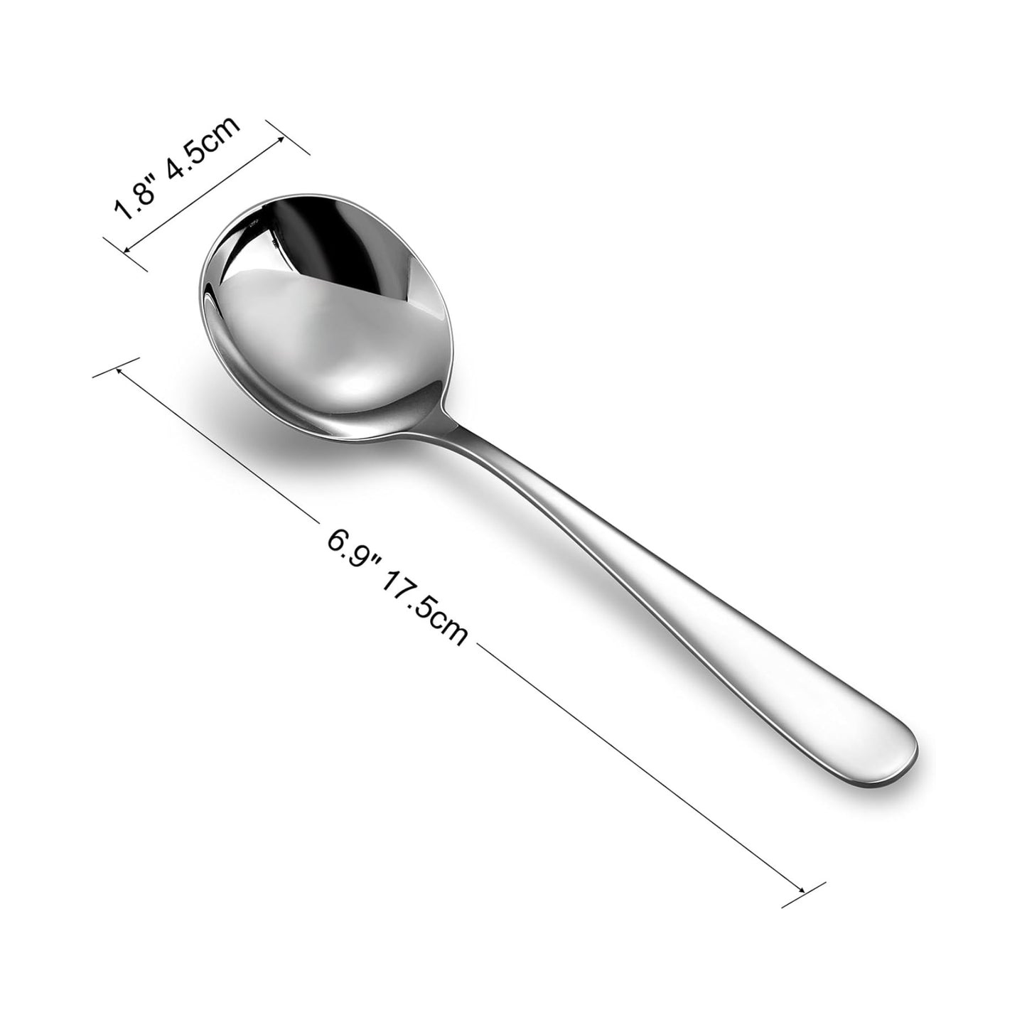 5-Piece Premium Stainless Steel Spoon Set – Durable Rust-Resistant Round Flatware, Mirror Finish Elegant Tableware for Dining, Tea, Coffee & Dessert Use