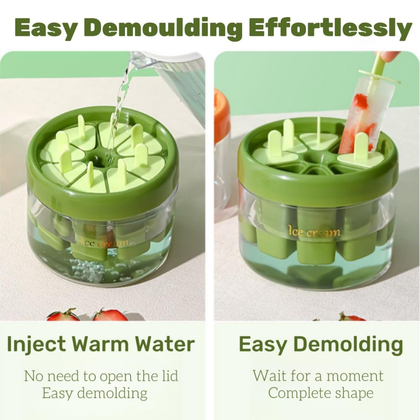 Ice Lolly Molds, 6 Pieces Ice Molds Reusable Pop Molds Set with Lid Sticks and Ice Bucket, DIY Ice Pop Mold, Easy Release BPA Free Ice Cream Mold, Summer 2026