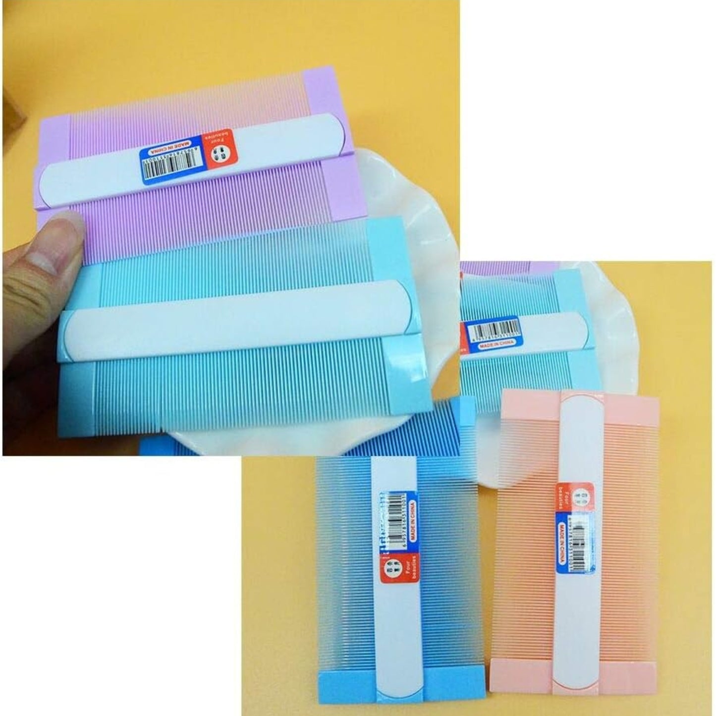 Lice Combs 8 Pack Nit Combs 4 Colors Lice Removal Combs Double Sided Teeth for Kids Adults Pets Head Lice Treatment