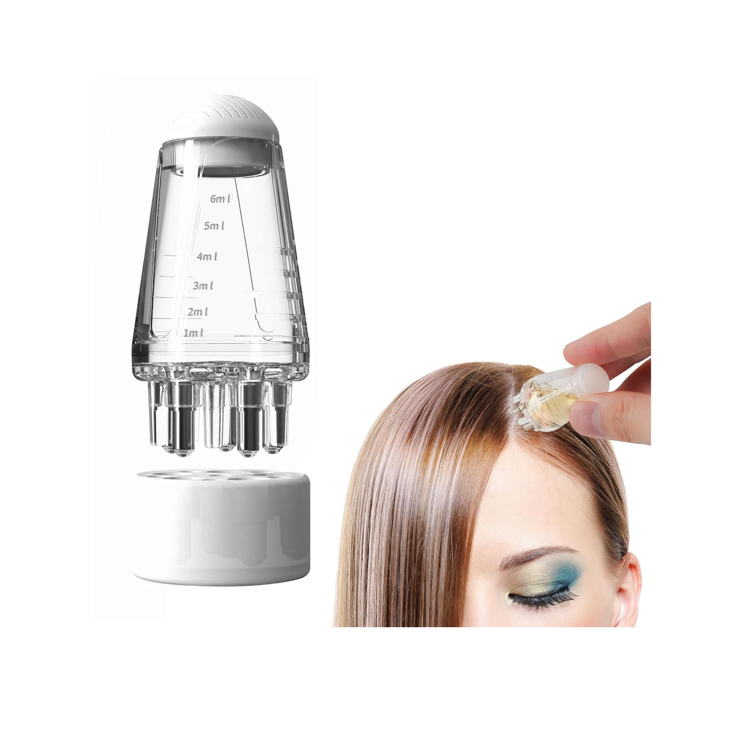 Hair Oil Applicator Bottle – 6ml Hair Root Oil Applicator Roller Ball Mini Portable Hair Oil Massage Comb for Scalp Hair Growth Suitable for Various Liquids (1Pcs)