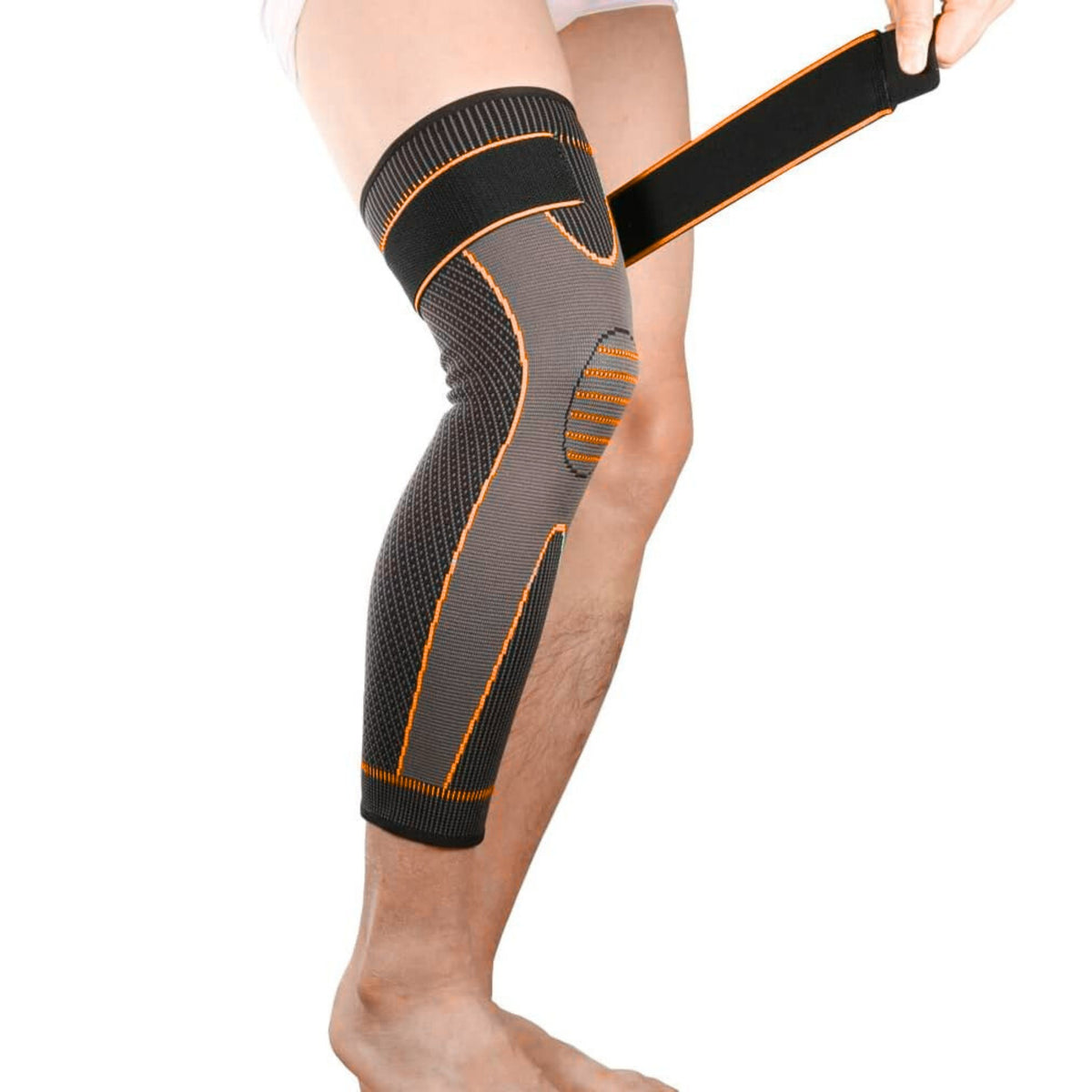 1 Pc Knee Support Sleeve - Adjustable Compression Knee Band for Running, Cycling, Gym and Sports, Breathable Elastic Nylon Knee Pad for Men and Women