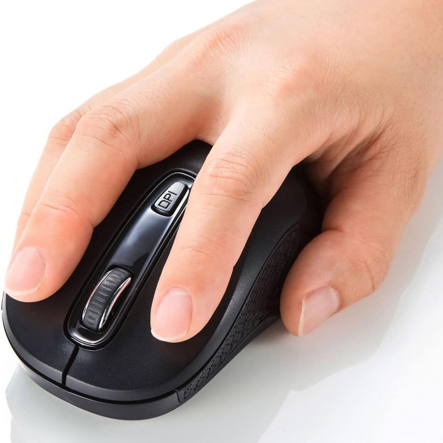 Sanwa Supply MA-WBLC41BK Wireless Type-C Blue LED Mouse Compatible with Windows, Mac, Android, IOS iPadOS, FireOS (Black)