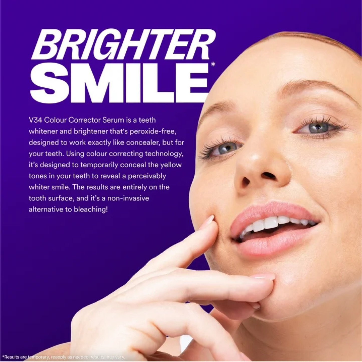 Hismile V34 Colour Corrector Serum – Advanced Teeth Whitening Purple Toner – Instant Colour Correcting Formula for Brighter, Whiter Smile – Enamel-Safe Tooth Brightening Booster for Daily Use