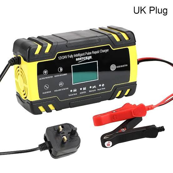 Pulse Repair 12V-24V 8A Full Automatic Car Battery Charger Wet Dry Lead Acid Battery-chargers Digital LCD Display