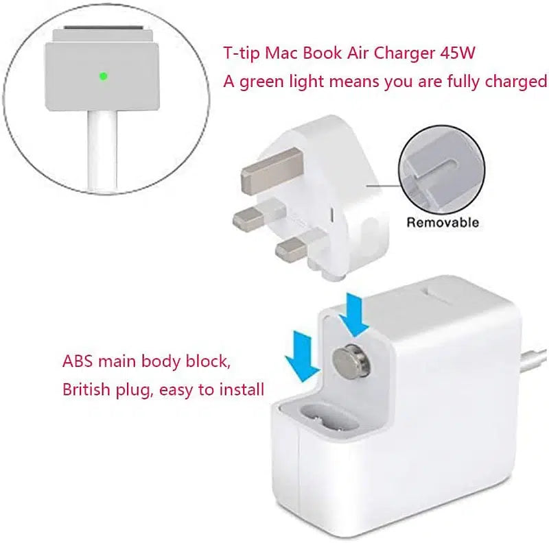 Compatible With Mac Book Pro charger, 60W Mac Book power adapter T-tip charger adapter for Mac Book Air 11"13" 2012, 2013, 2014, 2015, 2017 2018, compatible model A1435 A1502 A1425 A1465 A1436