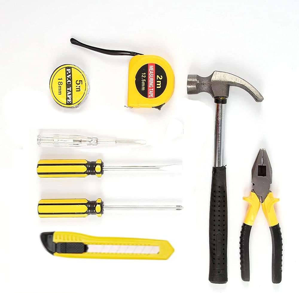 JAWAI 9-Piece Portable Mini Tool Set – Basic Household Repair Kit for Home, Office & Car