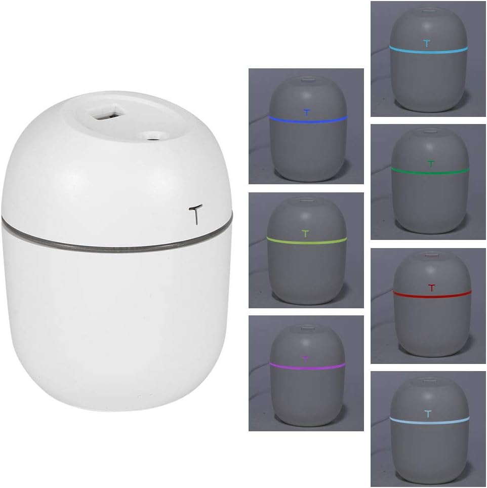 Humidifier, 220ml, White Desktop Humidifier, Mini Aroma Diffuser, USB Powered Air Vaporizer, Essential Oil Diffuser, Cool Mist, Aroma Humidifier for Home, Office, Dorm, Au