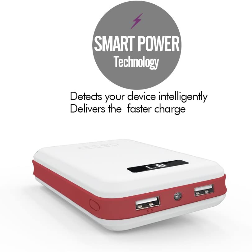 imuto 20000mAh Portable Charger Compact Power Bank External Battery Pack LED Digital Display Smart Charge, Li-Polymer Battery Banks iPhone, iPad, Samsung Galaxy/Note, Tablet and More (White)