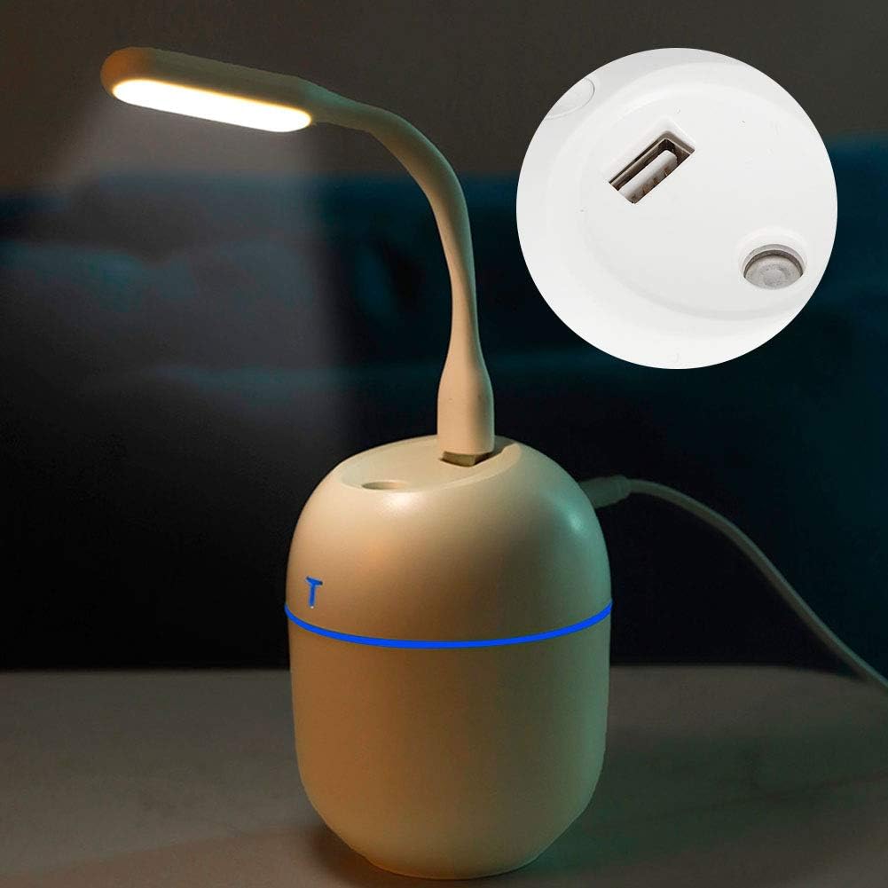 Humidifier, 220ml, White Desktop Humidifier, Mini Aroma Diffuser, USB Powered Air Vaporizer, Essential Oil Diffuser, Cool Mist, Aroma Humidifier for Home, Office, Dorm, Au