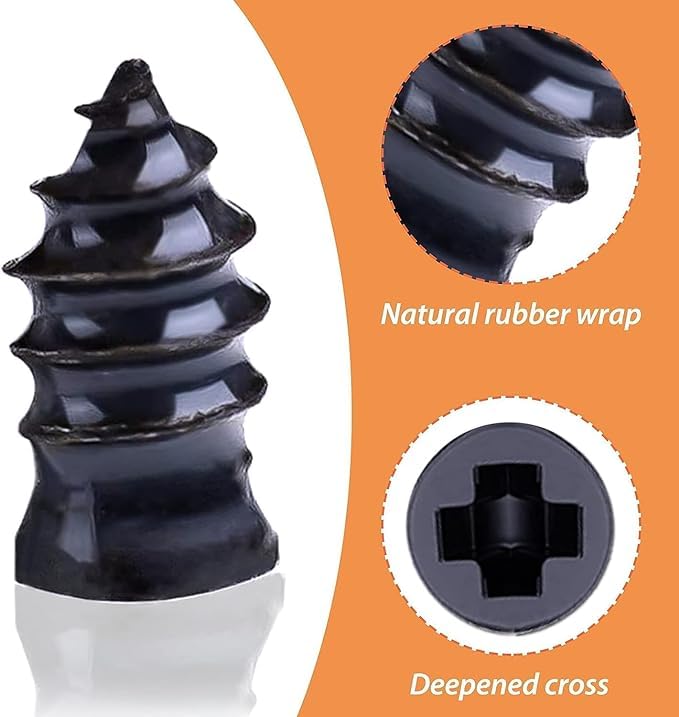 10 Pc's (5Pcs Small & 5Pcs Big Screw) Car Tire Repair Nails, Tyre Repair Rubber Capsule Kit, Self-Service Tire Repair Screws Nail, Quick Puncture Repair Tools for Car, Motorcycle, ATV, Truck