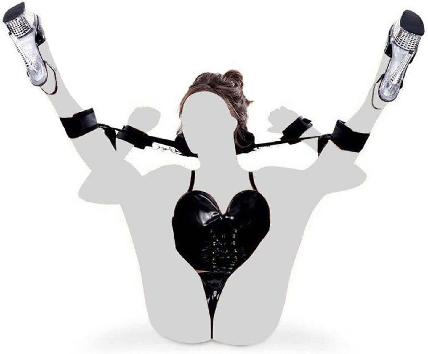 مجموعة أدوات تقييد السرير BDSM، ألعاب للبالغين، أحزمة تقييد المعصم والساق، أصفاد اليد والكاحل، مجموعة أدوات تقييد السرير للبالغين، مجموعة ألعاب للأزواج