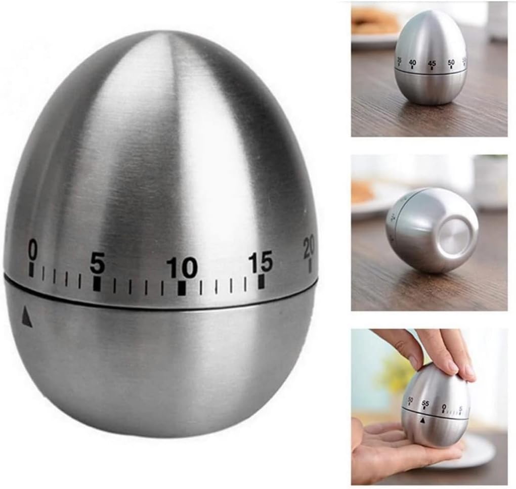 Mechanical Manual Winding Kitchen Timer with Ringtone Alarm without Batteries Analog Visual for Eggs Pasta Gym Pauses with PDF Instructions