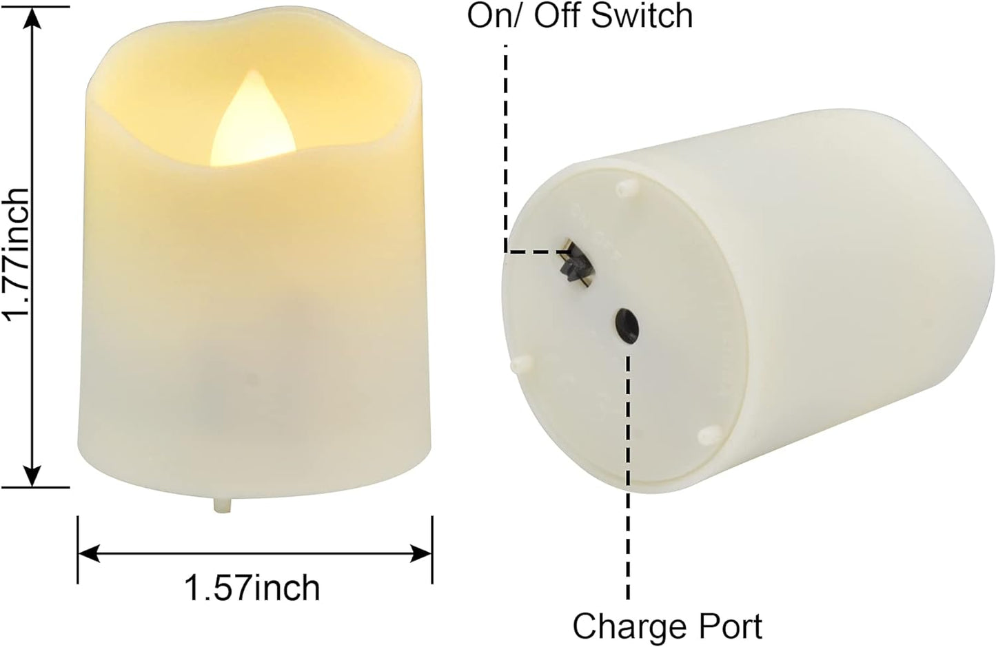 LED Tea Lights Rechargeable Candles with USB Charging Cable, 6 PCS Votive Tea Light with Remote, Flameless Flickering Warm White Tealights Candle for Halloween, Pumpkin Light, Christmas Decoration