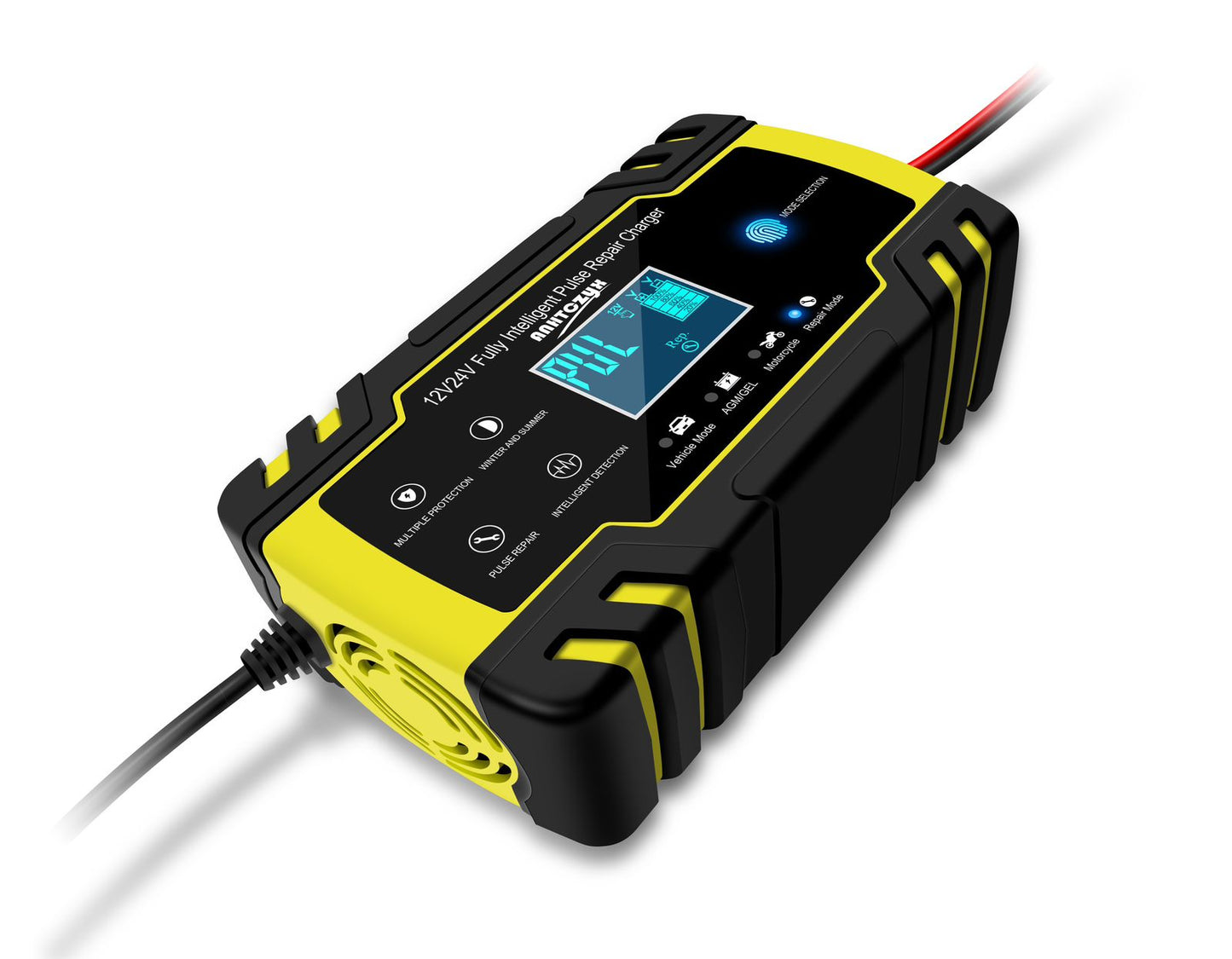 Pulse Repair 12V-24V 8A Full Automatic Car Battery Charger Wet Dry Lead Acid Battery-chargers Digital LCD Display