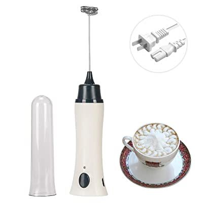 Rechargeable Coffee Beater Handheld Electric Coffee Mixer Frother Automatic Milk Beverage Foamer Cream Whisk Cooking Stirrer Egg Beater With Cover Stainless with Charging Cable