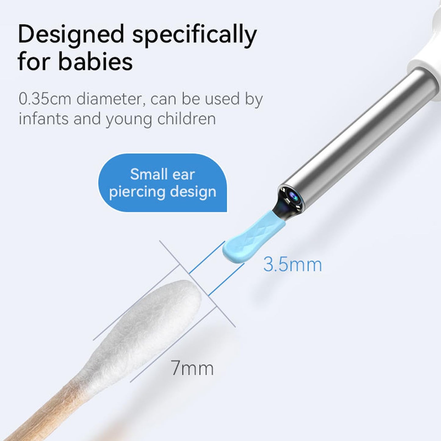 Ear wax cleaner tool kit with 1080P camera WIFI & LED Light Rechargeable portable Baby Children adults gift gadget for IOS & Android (multicolour)
