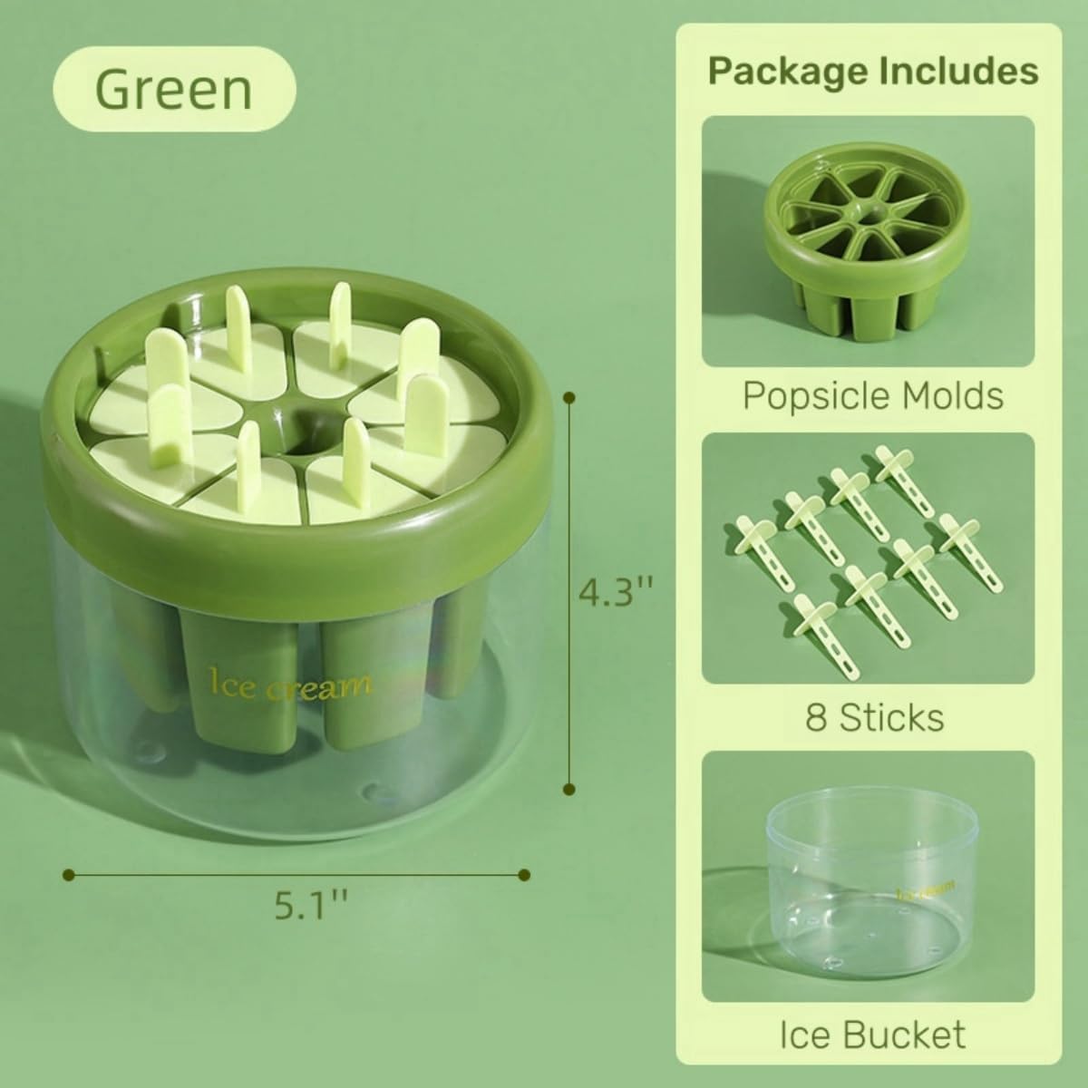 Ice Lolly Molds, 6 Pieces Ice Molds Reusable Pop Molds Set with Lid Sticks and Ice Bucket, DIY Ice Pop Mold, Easy Release BPA Free Ice Cream Mold, Summer 2026