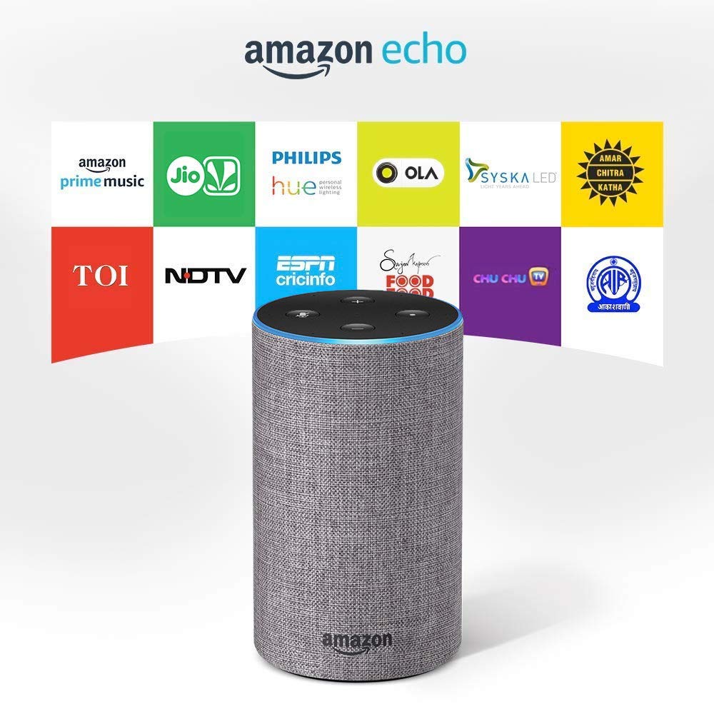 Like A New Amazon Alexa Echo - Smart speaker with Alexa and Dolby processing 7 Microphone Array,5.9" Tall, Wi-Fi & Bluetooth Connectivity(2nd Generation)