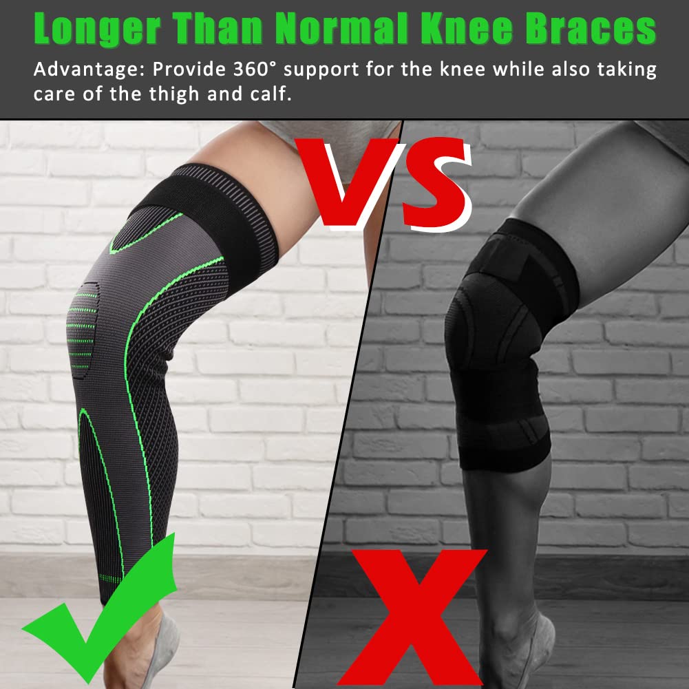 1 Pc Knee Support Sleeve - Adjustable Compression Knee Band for Running, Cycling, Gym and Sports, Breathable Elastic Nylon Knee Pad for Men and Women