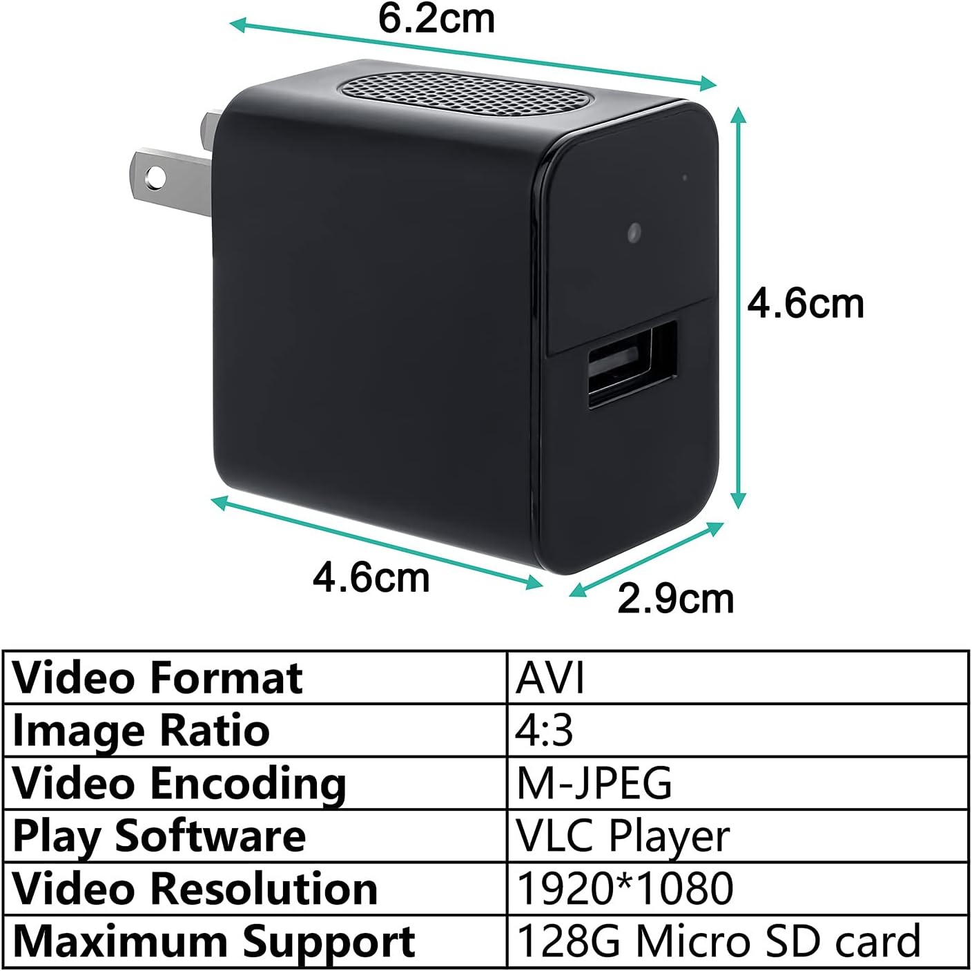 كاميرا تجسس مخفية 32 جيجابايت، شاحن تجسس، كاميرا تجسس صغيرة بدقة 1080 بكسل، شاحن USB، كاميرا تجسس، كاميرا مربية مخفية، كاميرا تجسس مخفية صغيرة، كاميرات مخفية مع كشف الحركة