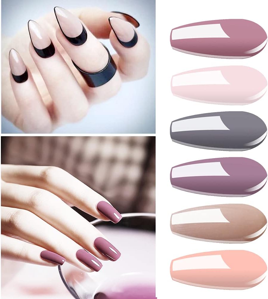 Gel Nail Polish Starter Kit - 6 Colors Gel Polish Set Base Top Coat, 36W UV LED Nail Lamp with Full DIY Gel Manicure Nail Tools by Vishine 8ml #12