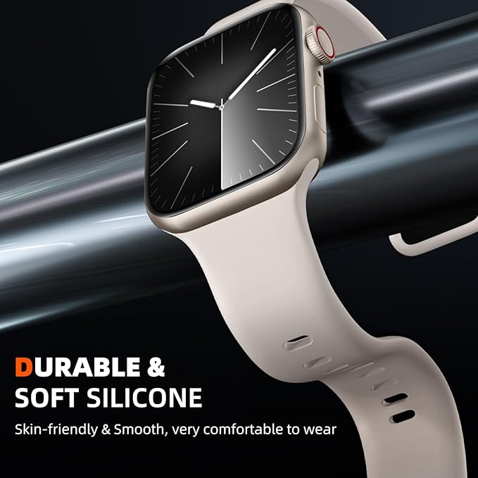 Maledan 5 Pack Soft Silicone Strap - Compatible with Apple Watch Band Series 11 10 9 8 7 6 5 4 3 SE Ultra 3 2 1 Men Women, Breathable Sport Strap for Apple Watch iWatch 49mm 46mm 45mm 44mm 42mm 41mm 40mm 38mm