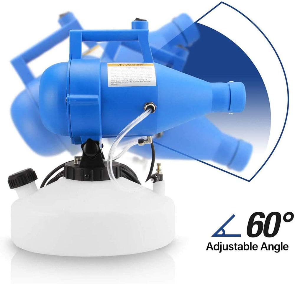 ULV Fogger Sprayer - 4.5L Portable Fogging Machine, Eliminates 99.99% of Viruses for Indoor Outdoor Capacity 5m Long Tube Ultra-Low Atomizer Disinfection Sprayer
