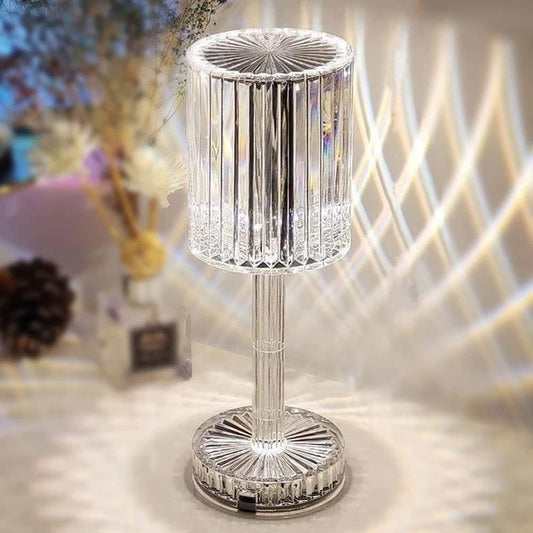 مصباح طاولة كريستالي ZUICC USB بظل الورد، مصباح طاولة كريستالي LED، 16 لونًا يعمل باللمس وقابل للتعتيم مع جهاز تحكم عن بعد، مصباح بجانب السرير متغير الألوان RGB لغرفة المعيشة وغرفة النوم