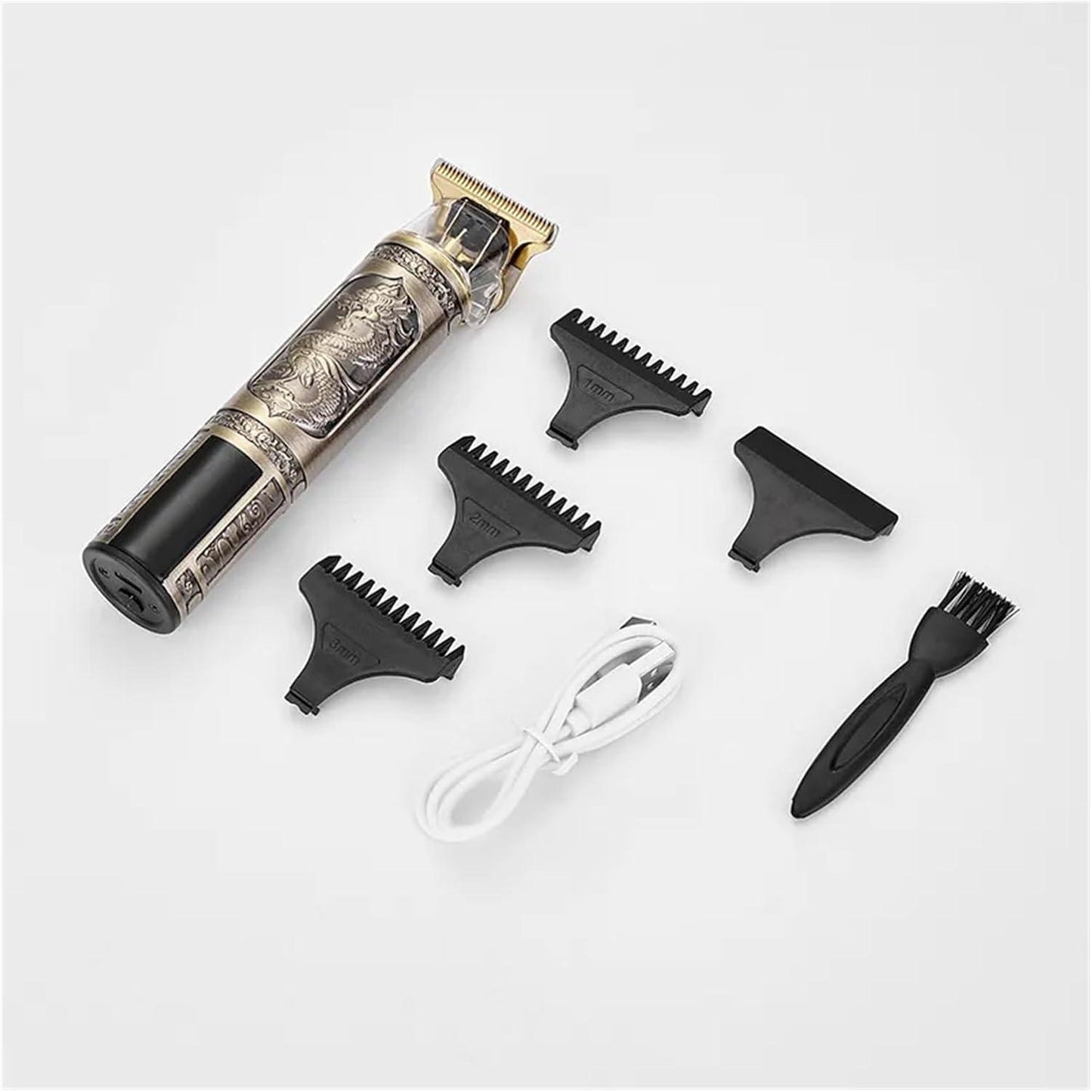 T9 Hair Clipper Electric Clipper Hairdressing USB Electric Three-Speed Speed Adjustment Large-Screen Power Display Metal Shaver(Three-Speed Dragon)