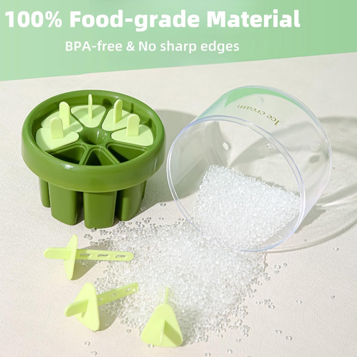 Ice Lolly Molds, 6 Pieces Ice Molds Reusable Pop Molds Set with Lid Sticks and Ice Bucket, DIY Ice Pop Mold, Easy Release BPA Free Ice Cream Mold, Summer 2026