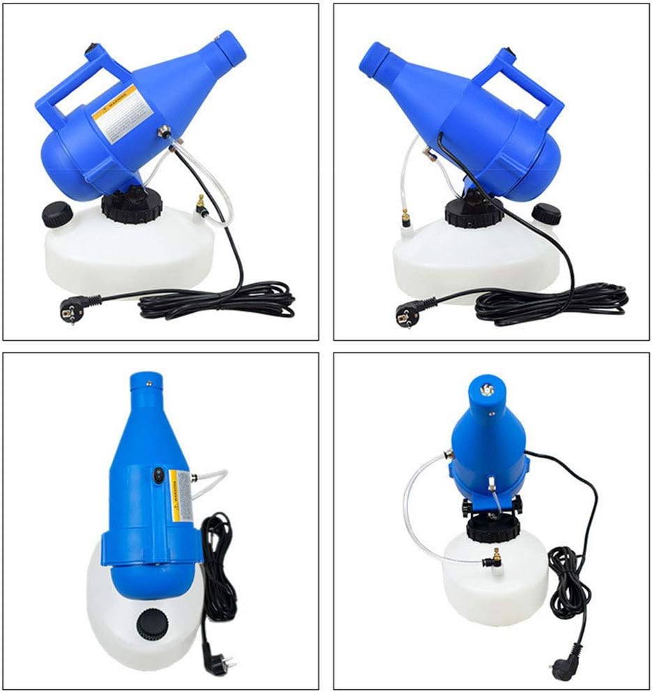 ULV Fogger Sprayer - 4.5L Portable Fogging Machine, Eliminates 99.99% of Viruses for Indoor Outdoor Capacity 5m Long Tube Ultra-Low Atomizer Disinfection Sprayer