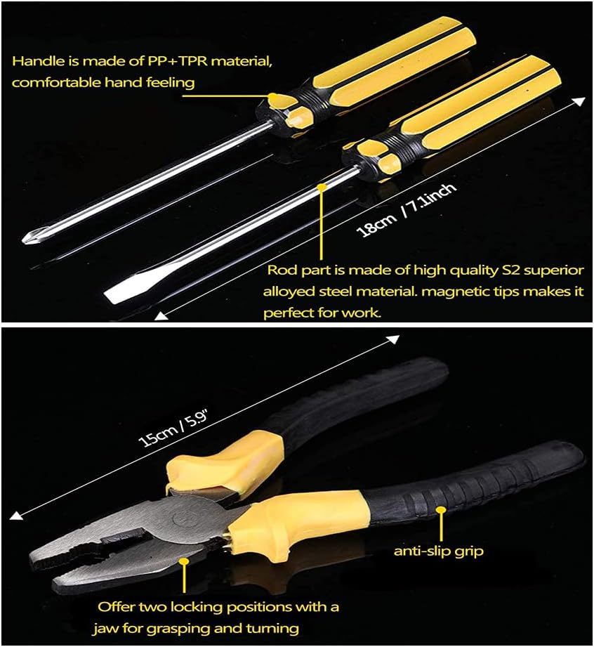 JAWAI 9-Piece Portable Mini Tool Set – Basic Household Repair Kit for Home, Office & Car