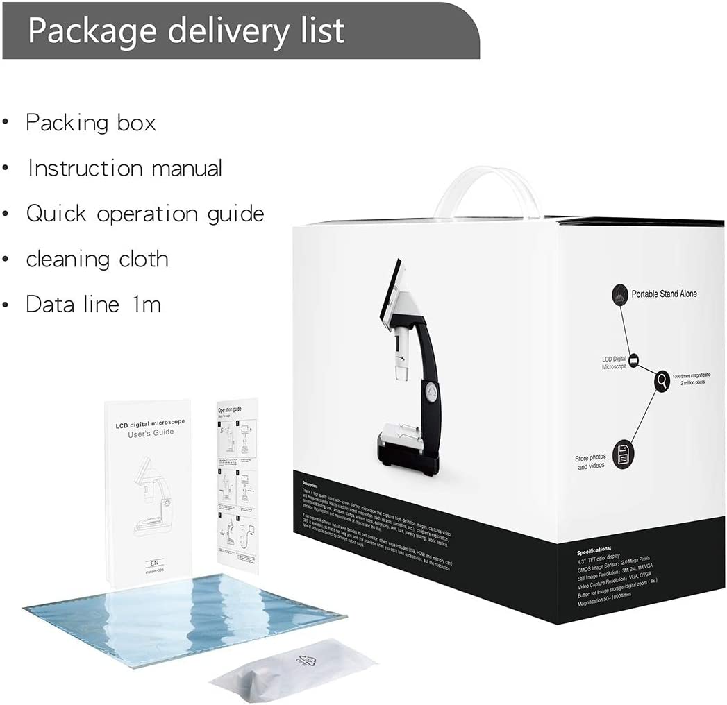 KDJC AYT inskam306 1080P 4.3 inch Display Screen HDMI Port HD Digital Microscope