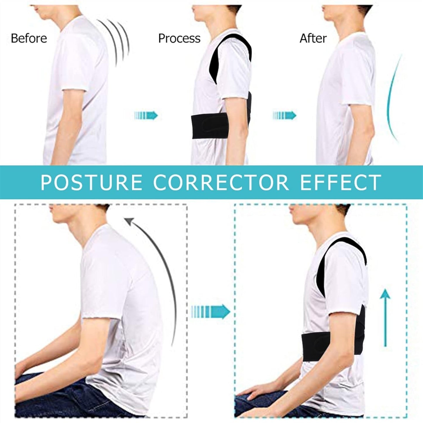 Posture Corrector Adjustable Posture Corrector Back Support Strap Shoulder Lumbar Waist Spine Brace Pain Relief Posture pedic Belt charitable