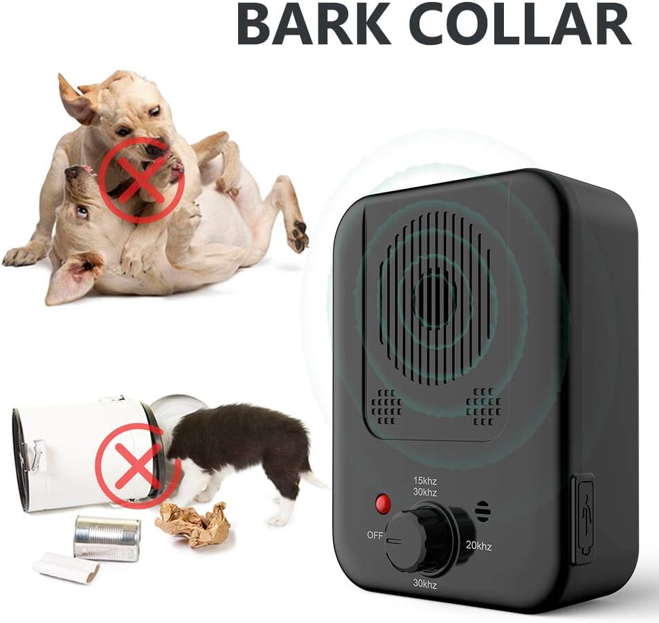 Kaiertcat Anti Barking Device, Bark Control Device, Dog Barking Deterrent with Adjustable Level Sonic Bark Up Dog Training Tools to 50 Ft Range Safe for Dogs, black 2