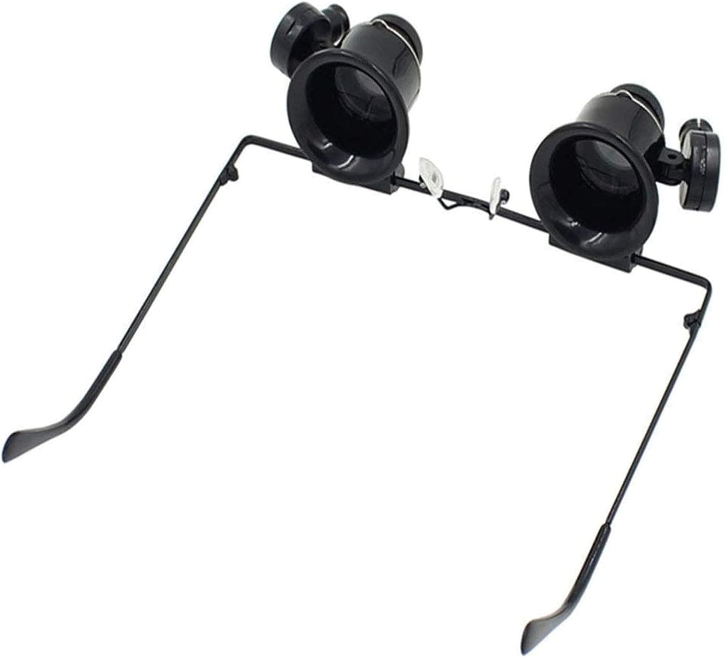 Head MountLighted Magnifying Glasses, Head Mounted 20X Magnifying Glass with LED Light HD Lens for Book Reading, Jewelry Identification, Watch, DIY Crafts Engraving and Repair, Black Vision Aid for Ho