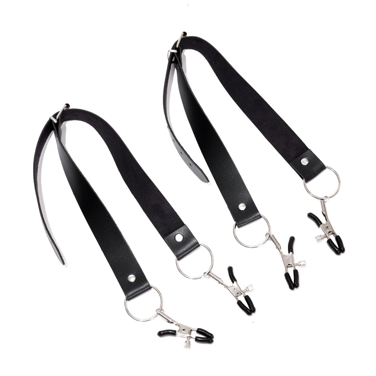 BDSM Npl Clamps Npl and Vgna Four-Head Clamps Couple Training Adult Toys Flirting SM Toys Leggings Toys Black PU Material
