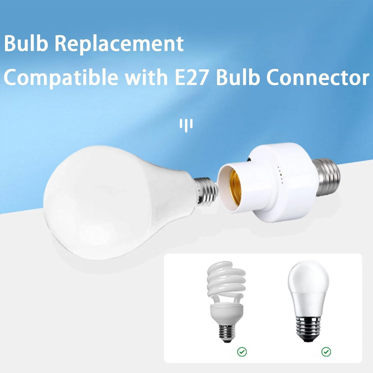 Wireless Remote Control Bulb Socket E27 Socket Control Lamp Holder Remote Control Lighting Socket Wireless Remote Control Socket Timer Setting Infrared Remote Control No Construction Required