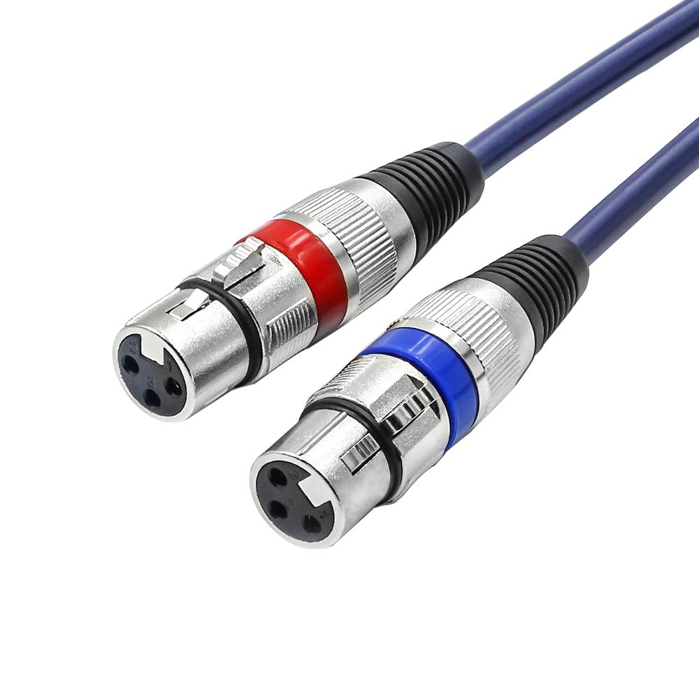 كابل TISINO Dual XLR إلى RCA، سلك توصيل عالي التحمل من 2 XLR أنثى إلى 2 RCA ذكر، سلك توصيل صوتي ستيريو عالي الدقة - 5 أقدام / 1.5 متر