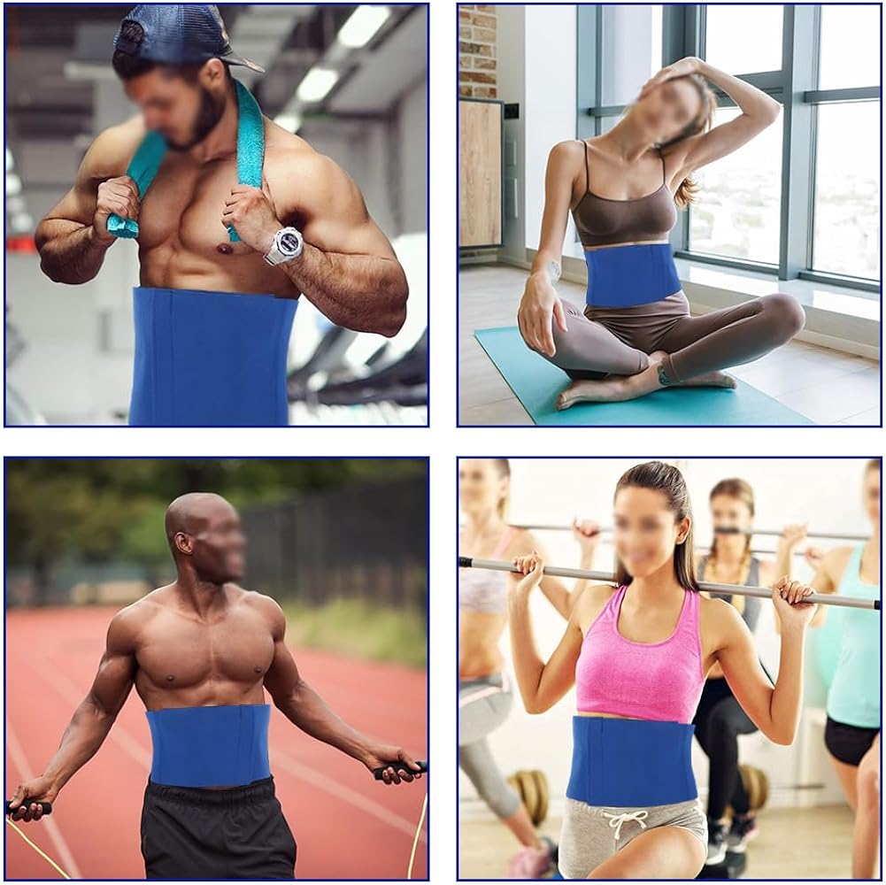 Elastic Waist Trimmer, SBR Neoprene Material Sports Support Belt for Body Slimming Trainer Women Weight Loss Workout Fitness Back Belts Body Care Blue