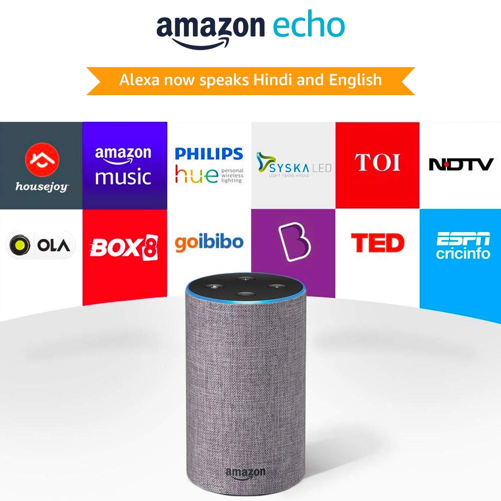 Like A New Amazon Alexa Echo - Smart speaker with Alexa and Dolby processing 7 Microphone Array,5.9" Tall, Wi-Fi & Bluetooth Connectivity(2nd Generation)