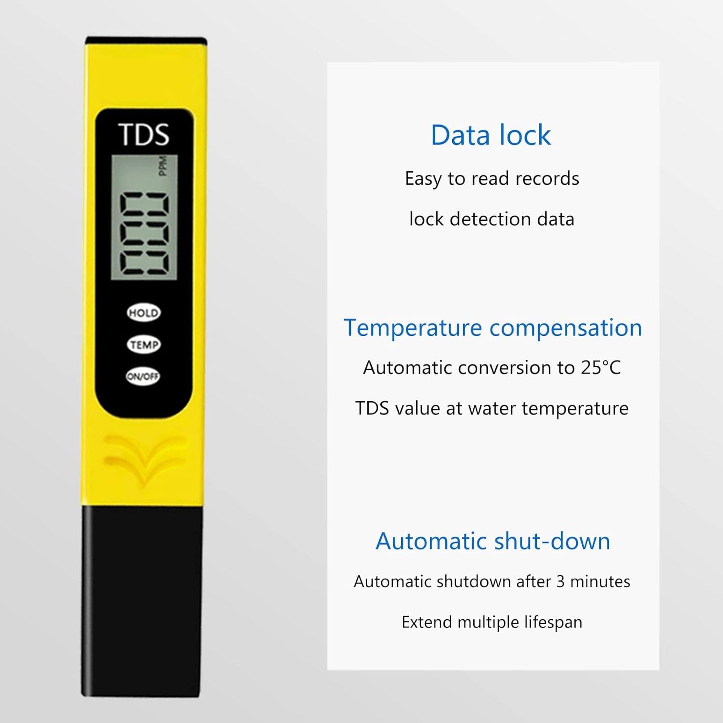 TDS Meter Digital Water Tester Ppm Meter Water Quality Tester for Drinking Water Hydroponics Aquarium Swimming Pool Tds Meter Digital Water Tester