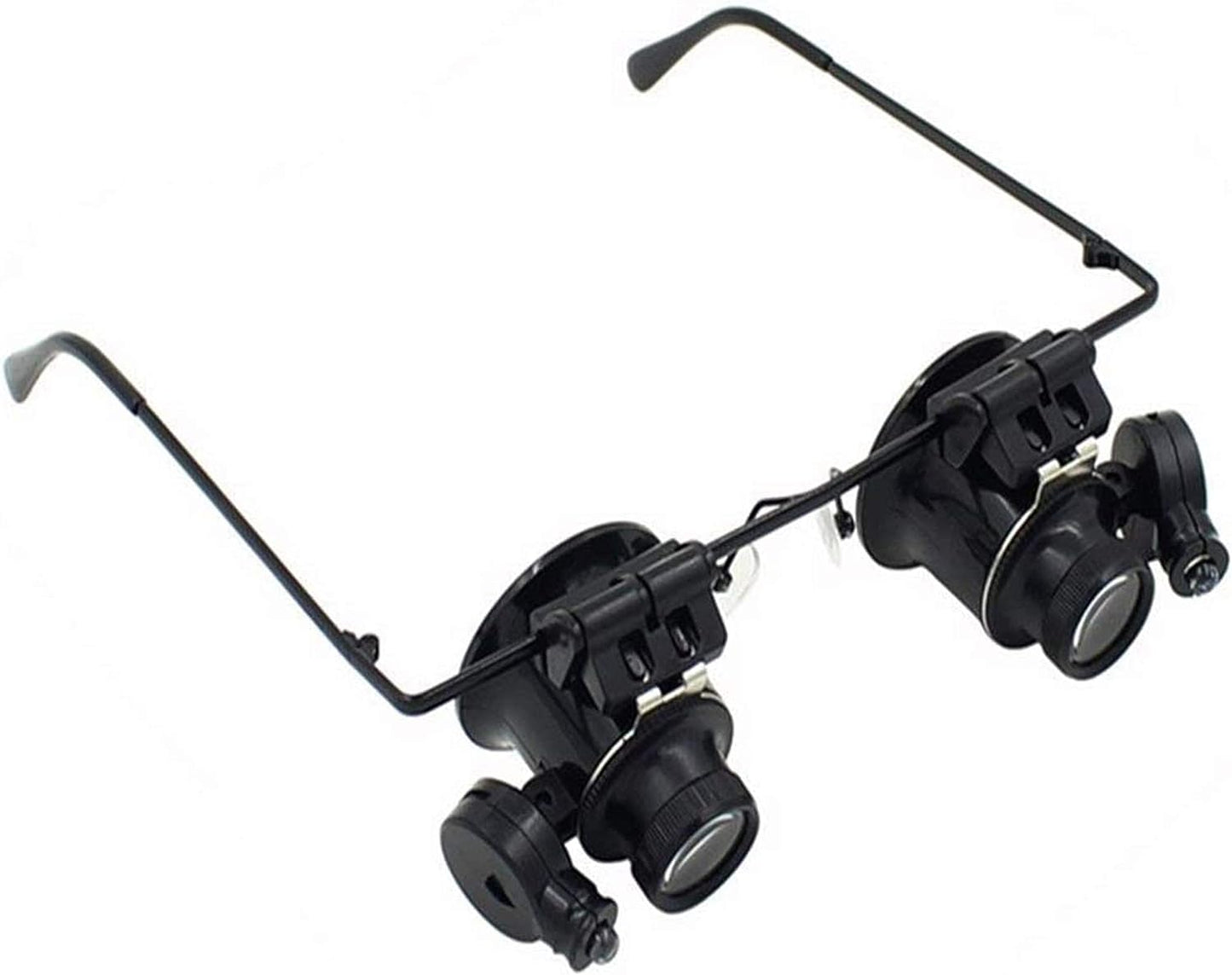 Head MountLighted Magnifying Glasses, Head Mounted 20X Magnifying Glass with LED Light HD Lens for Book Reading, Jewelry Identification, Watch, DIY Crafts Engraving and Repair, Black Vision Aid for Ho