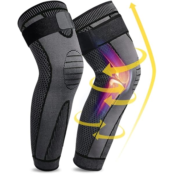 1 Pair Knee Support Sleeve - Adjustable Compression Knee Band for Running, Cycling, Gym and Sports, Breathable Elastic Nylon Knee Pad for Men and Women
