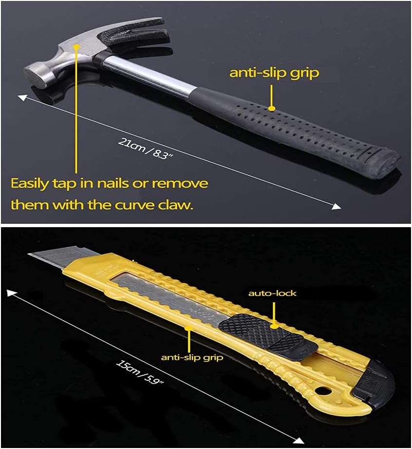 JAWAI 9-Piece Portable Mini Tool Set – Basic Household Repair Kit for Home, Office & Car