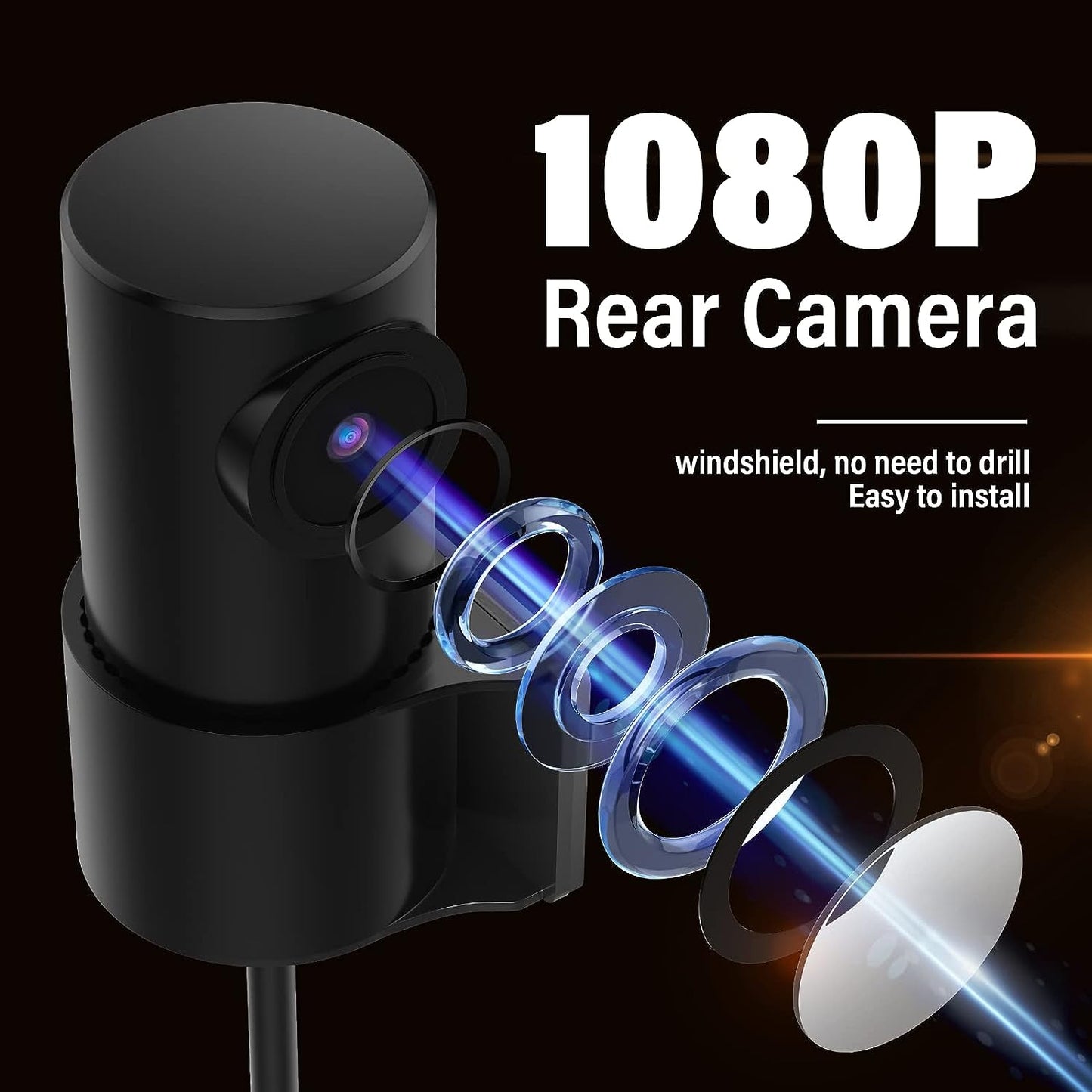 iiwey S1 4K Dash Cam Front Rear with WiFi GPS, Upgraded Front 4K Rear 1080P or Single Front 4K 2160p@30fps Car Camera, 3” Touchscreen Dashboard Camera, Sony Night Vision, Parking Monitor, App Control