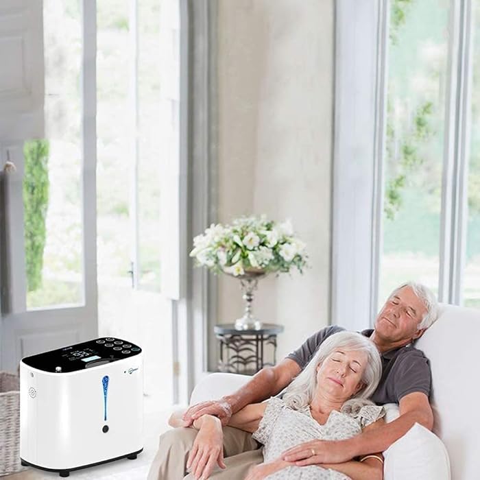 HIDGEEM Portable Oxygen Concentrator Generator, 1-6L/min Adjustable Oxygen Machine 93% ± 3% High Concentration Air Purification Machine
